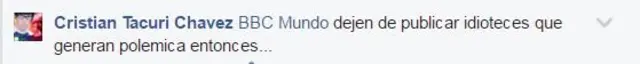 Comentario en Facebook