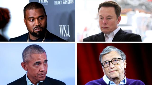 Kanye West, Elon Musk, Barack Obama y Bill Gates