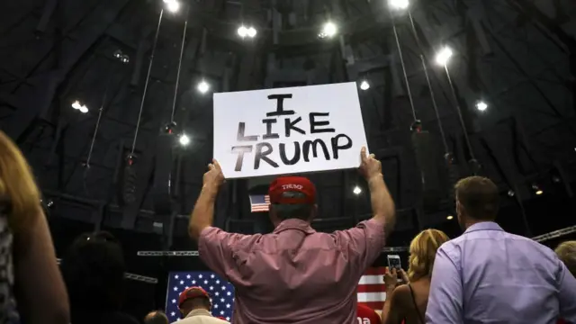 Una concentración en apoyo a Trump.