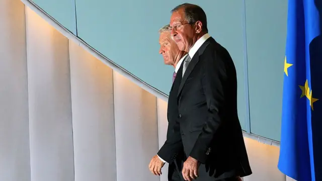 Глава російського МЗС Сергій Лавров і Турб'єрн Ягланд - генеральний секретар Ради Європи