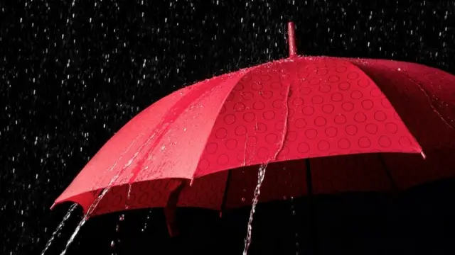 Umbrella in rain