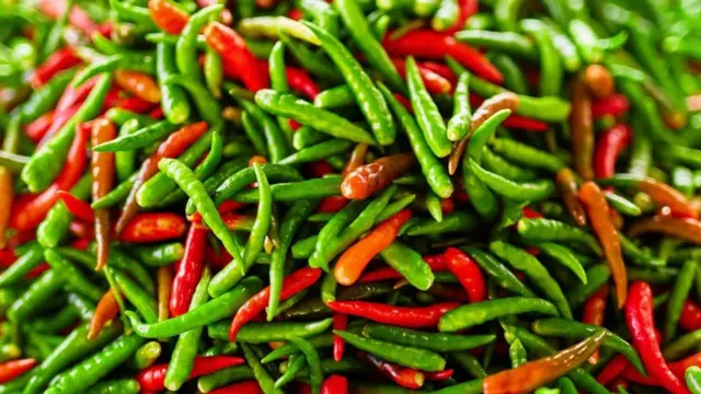 Chiles verdes y rojos