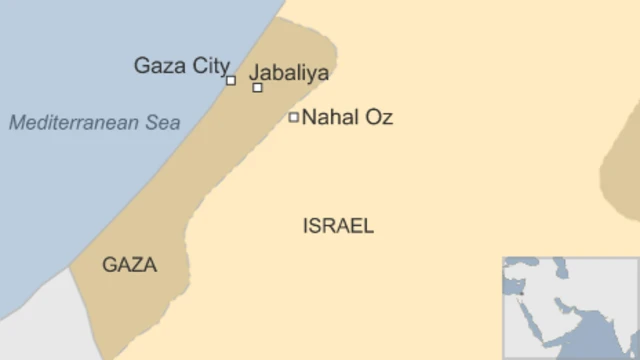 Map of Israel and Gaza