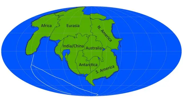 Novopangaea will form if known tectonic activity today continues with no surprises (Credit: Davies et al)