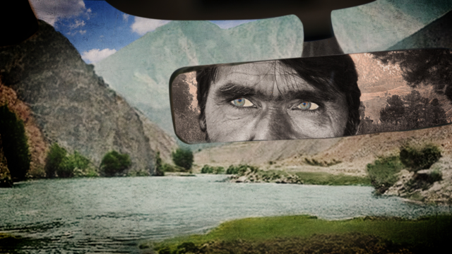 Ilustração de um taxista afegão
