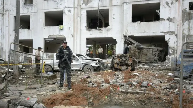 Un edificio destruido
