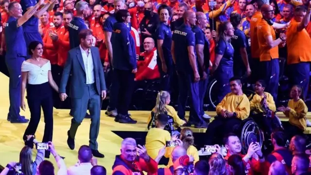 The duke and duchess arrive for the opening ceremony in The Hague
