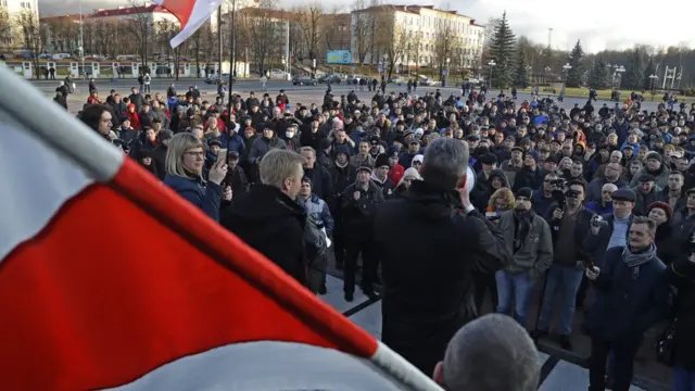 Митинг протеста в городе Молодечно