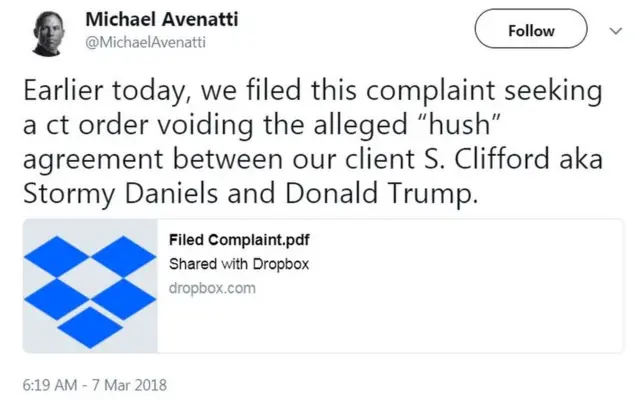 माइकल अवेनाती का ट्वीट