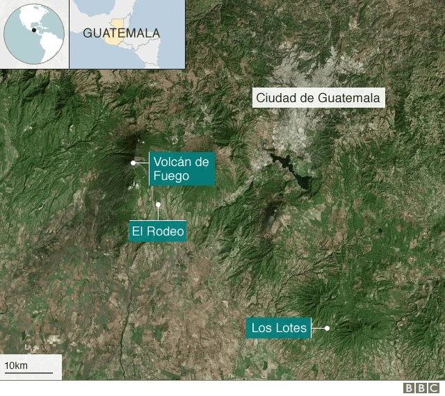 Ubicación del Volcán de Fuego.