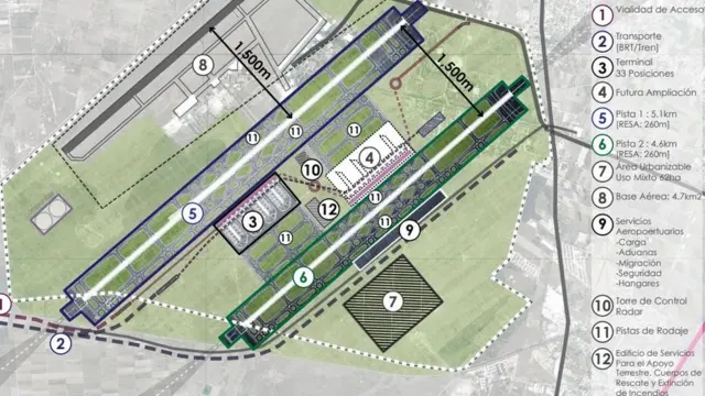 Plan de la ampliación de la Base Militar de Santa Lucía.