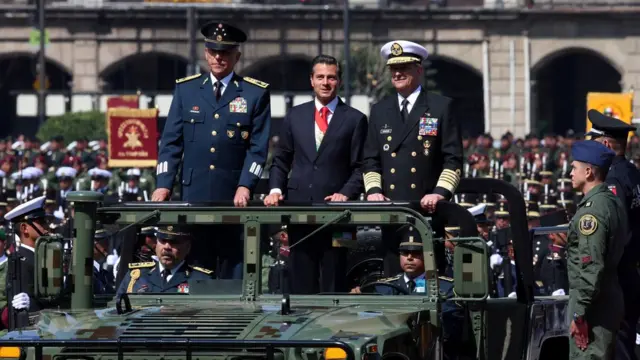 Salvador Cienfuegos, Enrique Peña Nieto y Vidal Soberón