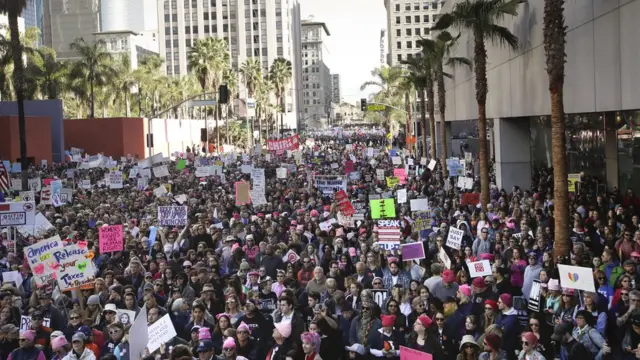Protesta de Womens March en Los Ángeles