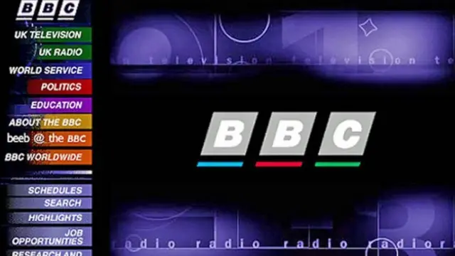 বিবিসি অনলাইনের প্রথম দিকের ওয়েবপেজ