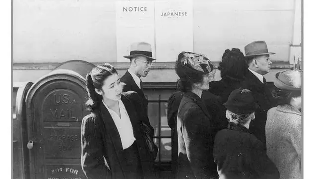 Ciudadanos de ascendencia japonesa en Estados Unidos durante la II Guerra Mundial.