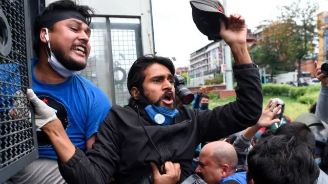 காத்மண்டுவில் இந்தியாவுக்கு எதிராக நடைபெற்ற போராட்டம்