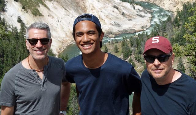 Danny, Kevin et Pete dans le parc national de Yellowstone en 2018