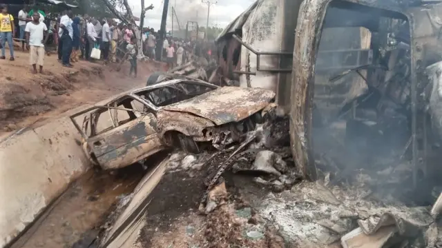 "Kogi State tanker explosion": Black Wednesday as fuel tank truck collision kill at least 23