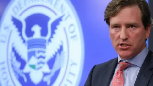 Chris Krebs speaks in 2018