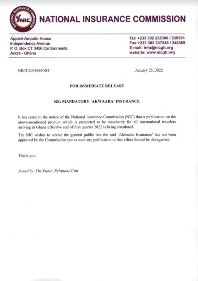 NIC statement