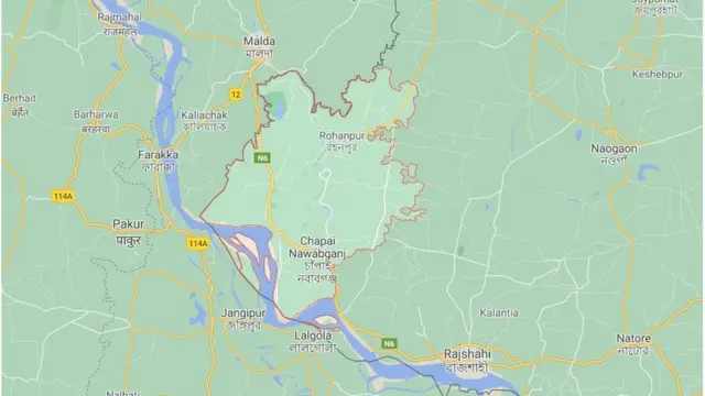 চাঁপাইনবাবগঞ্জের ম্যাপ