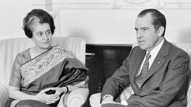 तत्काली अमेरिकी राष्ट्रपति रिचर्ड निक्सन और इंदिरा गांधी