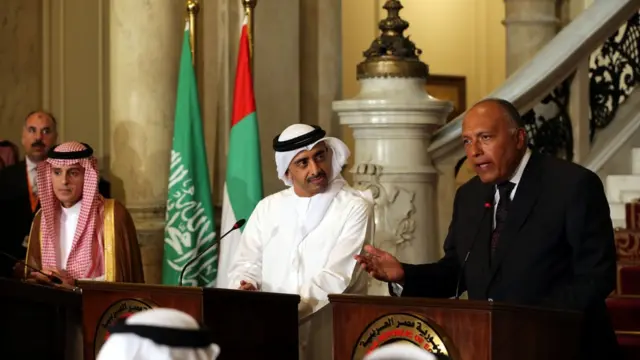 मिस्र, बहरीन, सऊदी अरब क़तर के राजनयिक