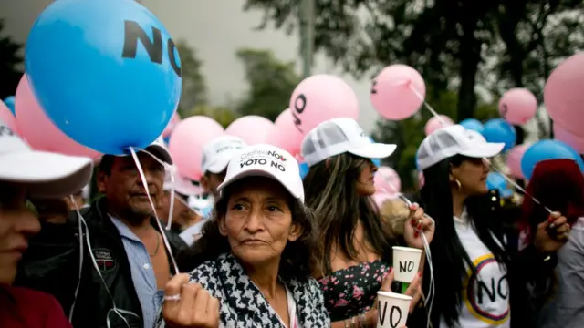 Partidarios del "no" en Colombia.