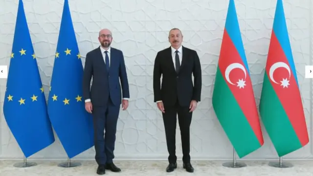 Prezident İlham Əliyev və Aİ prezidenti Charles Michel