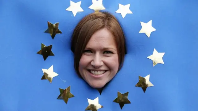 Mujer pro Unión Europea