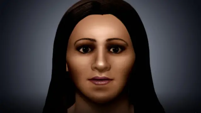 شقيقة كليوباترا أرسينو كما بدت بعد عملية إعادة بناء وجهها في فيلم وثائقي من بي بي سي