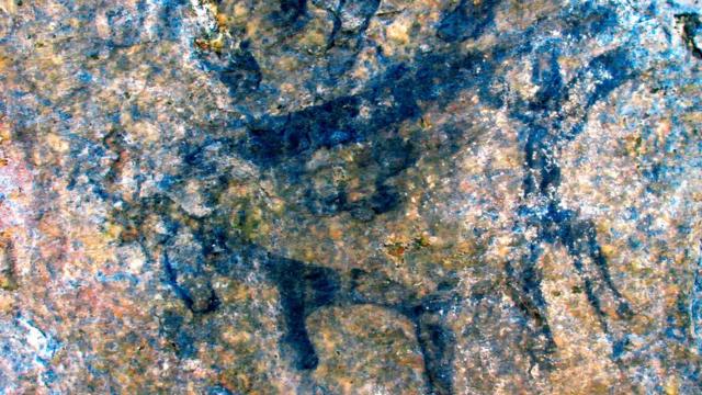 Pintura rupestre hallada en Machu Picchu