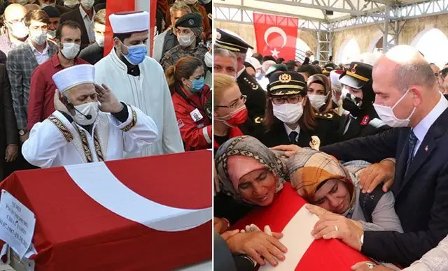 Cihat Şahin ve Fatih Doğan için düzenlenen cenaze törenleri