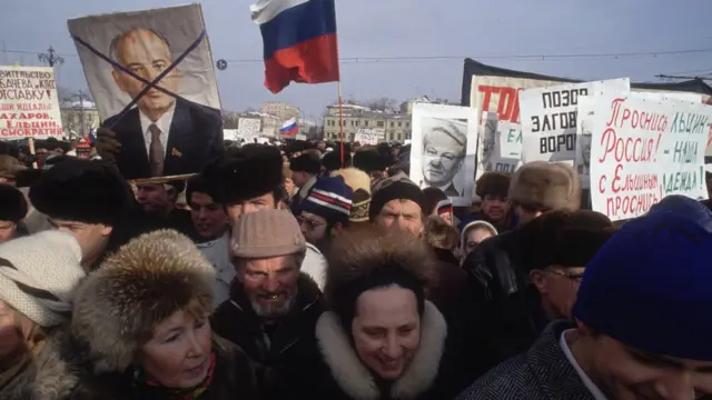 소련에서 열렸던 고르바초프 반대 시위