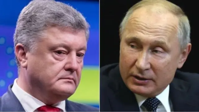 यूक्रेन के राष्ट्रपति पेट्रो पोरोशेंको और रूस के राष्ट्रपति व्लादीमिर पुतिन