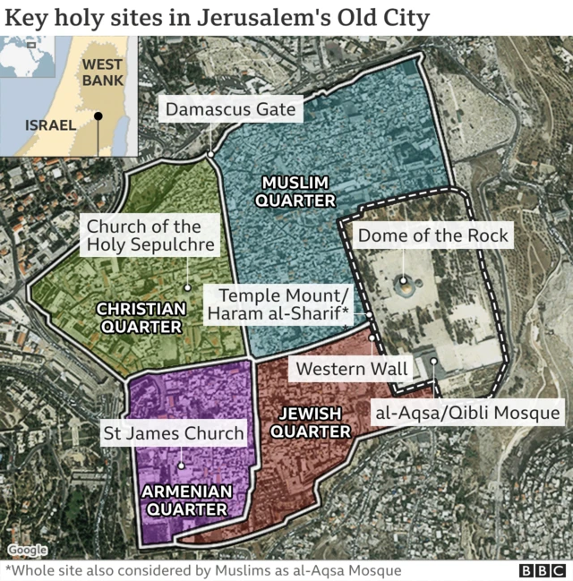 エルサレム聖地めぐり相次ぎ衝突、新たな紛争勃発への懸念高まる - BBCニュース