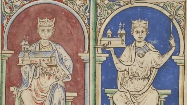 Миниатюра XII века: Генрих I и Стефан Блуасский.