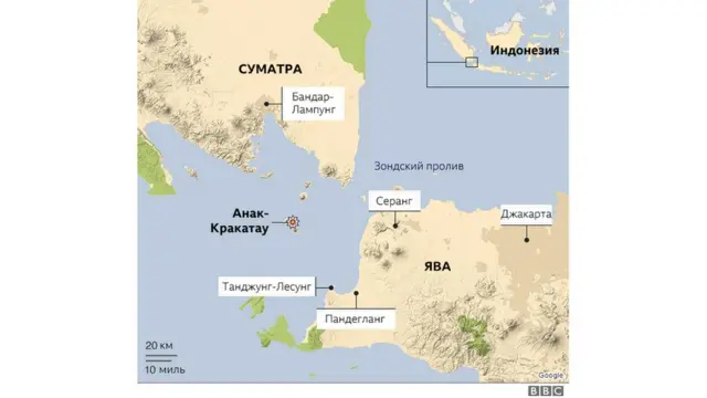 Карта региона Анак-Кракатау