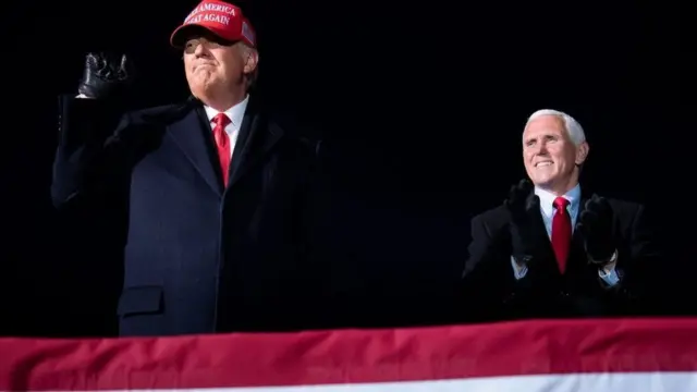 Donald Trump dan wakil presidennya, Mike Pence