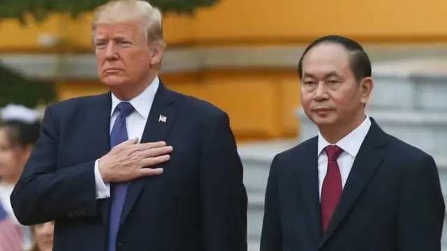 دونالد ترامپ به همراه رئیس جمهور ویتنام