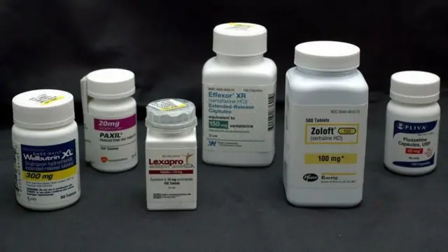 Šest bočica različitih brednova SSSRI lekova