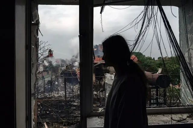 Edificio destruido en Kyiv