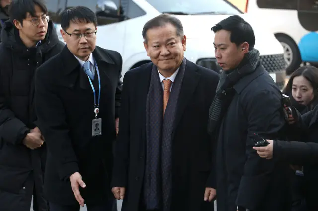 이상민 전 행정안전부 장관이 11일 서울 종로구 헌법재판소에서 열린 윤석열 대통령 탄핵심판 7차 변론에 출석하고 있다