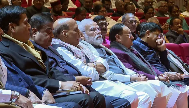 पीएम मोदी, राजनाथ सिंह और नितिन गडकरी 