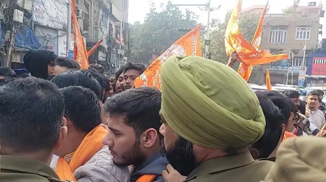 बजरंग दल का विरोध प्रदर्शन