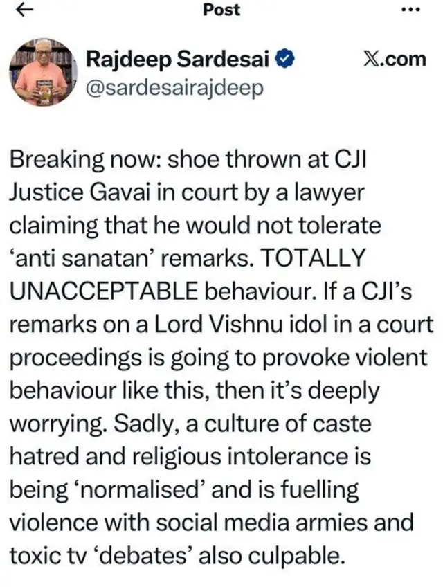 راجدیپ سر دیسائی کا ٹویٹ