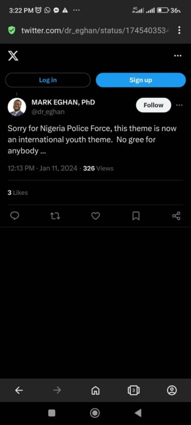 Aworan esi awọn araalu sí ọlọpaa