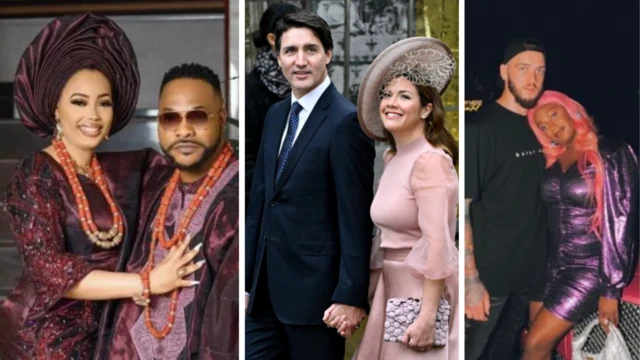 Collage fotos of couples wey breakup