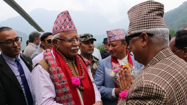 नेपाल भ्रमणमा आएका भारतीय विद्युत्मन्त्री मनोहरलाल खट्टर