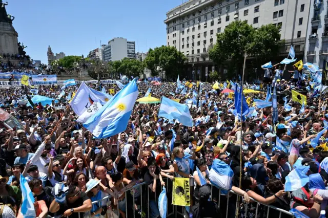 Simpatizantes de Milei.